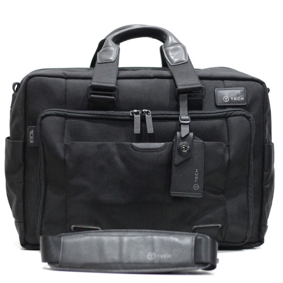 Tumi T-Tech Network T-Pass Expandable Solid Nylon Messenger Briefcase Bag - Picture 1 of 15